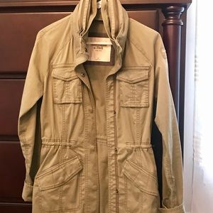 Abercrombie Army Green Military Jacket-XS